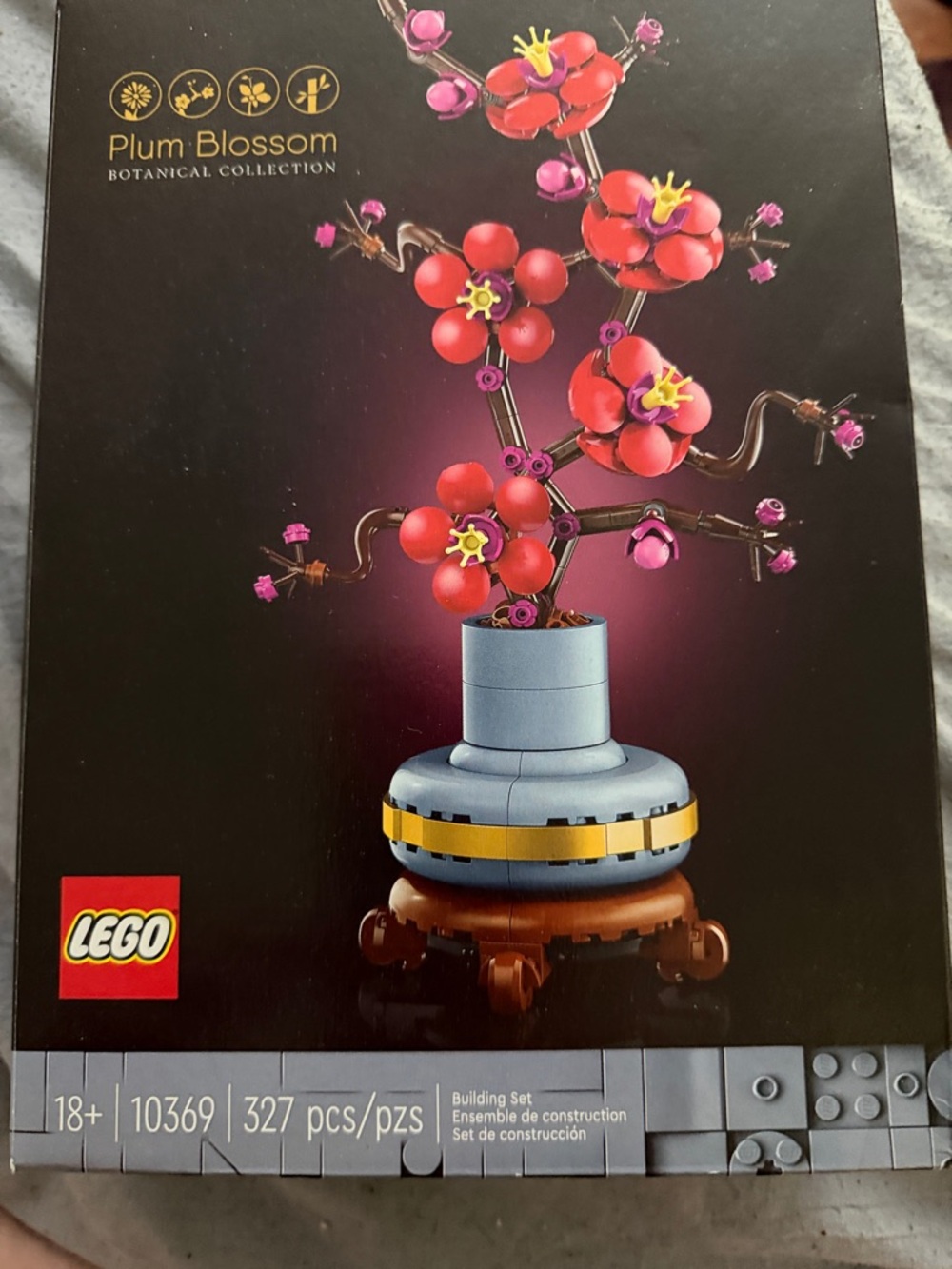Lego Plum Blossom Display - Red, Pink, Yellow, Blue, Brown, Gold